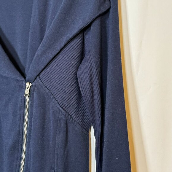 Style & Company Knit Jersey Moto Jacket Sweater Blue Size M Medium - Picture 4 of 10